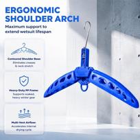 Vented Diving Rack Foldable Surfing Suit Hanger Drysuit Dive Boots Shoes Hanger  for Wetsuit mėlyna