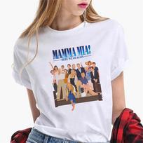 Mamma Mia t shirt women Colorful Digital Grunge Psychedelic tshirt Retro anime University Punk S beige