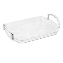 Transparent Clear Luxury Tray Gold Rim Double Handles Decorative Tray Large Capacity Rectangular Storage Tray Party Gathering