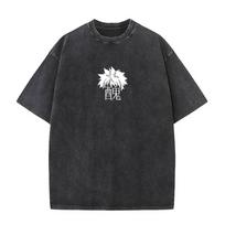 Washed Vintage Uglyfacekid Hanzi Merch T-shirt Men Women Casual Funny Manga T Shirts Unisex Oversized Cotton T-shirts Streetwear 2XL black