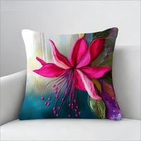 Vibrant Fuchsia Flower Style Throw Pillow Cover Floral Art Decorative Pillow Case for Home Decor 60X60CM pink