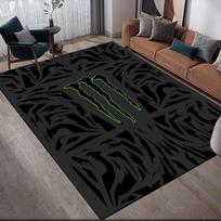 Monster Energy Flannel Pattern Square Carpet,Area Rug,Carpet Rug for Living Room Bedroom Sofa Playroom Decor,Non-slip Floor Mat 70x100cm( 27x39in )