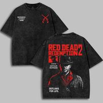 Red Dead Redemption II Classic – Washed Tee Cotton Menswear Top | SEP 81 M black