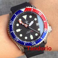 Tandorio 41mm NH35A Automatic Mens Diver Watches 200M Waterproof Sapphire Glass Date Luminous Hands Rubber Strap Rotating Bezel NH35 Movement