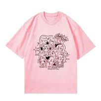 Stray Kids Members Line Art T-Shirt, Kpop STAY Fan Tee, Cute Portrait Sketch Print Short Sleeve Shirt, Casual Concert Merch Top for Fans L white