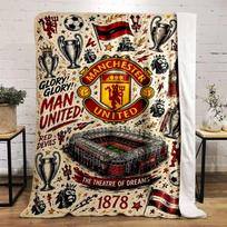 Manchester United Designed Flannel blanket for bedroom, living room, sofa, and nap 80cm x 120cm gray