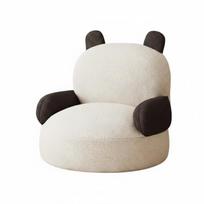 Panda Cartoon Toddler Sofa Chair, Kids Recliner Seat, Soft Plush Fabric cleanable Cover, Cute Single black