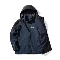 Jack Wolfskin Waterproof And Windproof 3-in-1 Windbreaker Jacket Men's 5118356 S black