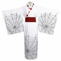 Demon Slayer Twelve Kizuki Rui Cosplay Costume Kimono With Cotton Blend Fabric S white