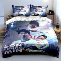 Tottenham Hotspur Son Heung-Min Design Bedding Set (1 duvet cover, 2 pillowcases, duvet not included) sofas 135x200cm gray