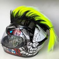 Universal Mohawk Helmet Wig Punk Style Cockscomb Wigs Durable Motorcycle Helmet Decorations fluorescencinė geltona spalva