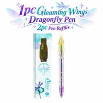Retractable Dragonfly Pen with Moving Wings 0.5mm Gel Pens  School Supplies violetinė