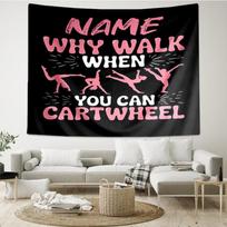 Custom Name gymnastics Print Tapestry, Backdrop, Easy Setup, Ideal for Bedroom, Office & Living Room, with Aesthetic Wall Hanging Decor. 130cmx150cm