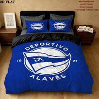 Deportivo Alaves Pattern Bedding Quilt Set Quilt Cover Pillowcase Home Birthday Gift(1 * duvet cover + 2 * pillowcase, without core) 135x200cm white