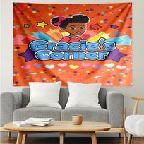 Gracie's-Corner Print Tapestry, Backdrop, Easy Setup, Ideal for Bedroom, Office & Living Room, with Aesthetic Wall Hanging Decor. 130cmx150cm