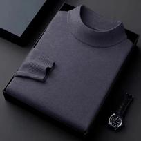 Men's Ribbed Mock Neck Sweater with Long Sleeves - Soft Stretch Knit Pullover Top for Fall Winter Layering and Daily Wear XL black