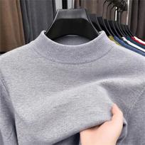 Men's Ribbed Mock Neck Sweater with Long Sleeves - Soft Stretch Knit Pullover Top for Fall Winter Layering and Daily Wear XXL gray