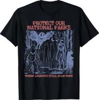 Protect Our National Parks – Funny Nature Ghost Protest T-Shirt M gray