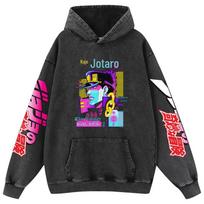 Retro sendintas grynos medvilnės JOJO keisti nuotykiai Anime gobtuvas vyrams ir moterims Large black