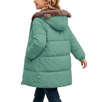 Kids' Fashion Cute Color Over-the-Knee Long Padded Winter Coat for Boys and Girls 140 black