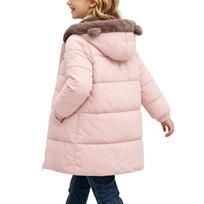 Kids' Fashion Cute Color Over-the-Knee Long Padded Winter Coat for Boys and Girls 90 rožinė