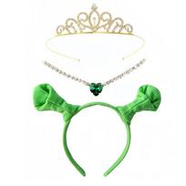 Fiona Cosplay Galvos apdangalas Karoliai Karūna Rinkinys Filmas Šrekas Fantazija Persirengimas Žalia Princesė Vaidmenų Žaidimas Helovinas Moteriškas Kostiumas Rekvizitas Dovanos green