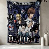 Death Note Wall Tapestry Aesthetic Wall Hanging Printed Fabric Blanket Decorative Tapestries For Bedroom Living Room Home Decor 100cm x 150cm gray