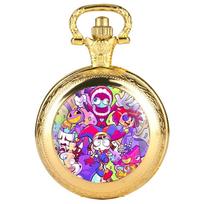 The Amazing Digital Circus Dome Quartz Pocket Watch Vintage Men Women Necklace Pendant Creative Clock Gifts Reloj De Bolsillo beige