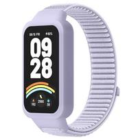 Nailono dirželiai „Xiaomi Band 9 Active“ / „Redmi Band 3“ išmaniajam laikrodžiui, sportinis kvėpuojantis kilpos dirželis „Xiaomi Miband 9 Active“ Redmi band 3 violetinė