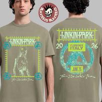 Linkin Park Florence Italy 2026 Specific City Merch Tee Firenze At Visarno Arena On June 26 2026 Green T-Shirt 110 beige
