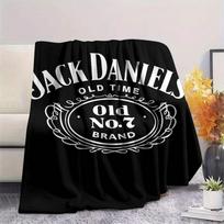 JACK DANIELS whisky printing Flannel Blanket Bedroom Sofa Camping Warm blanket Gifts for family and friends-MJ001 150cm x 200cm white