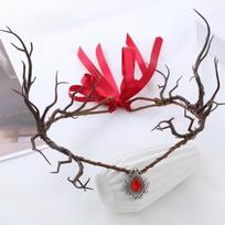 Diadem Elf Tiara Fantasy Fairy Headpiece Festival Elven Crown  Gothic Style Style A red