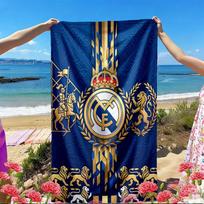 Real Madrid Football Print Beach Towel, Versatile Lightweight Absorbent Beach Towel for Pool Surf Yoga Bathroom, Perfect Birthday Holiday Gift 70cmx140cm(27x55inch)