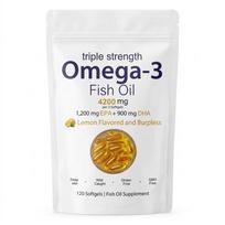 Triple Strength Omega-3 Fish Oil 4200mg - Lemon Flavor - 120 Softgels 1pack