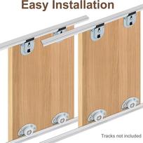 6 Set Sliding Door Hardware Includes Bottom Rollers Top Brackets Screws for Closet Cabinet Showcase Shoe Cabinet