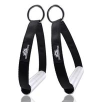 1Pair Metal Gym Handles Resistance Bands Exercise Cable Machine Home Fitness Equipment Double Webbing Non-slip Grip juoda