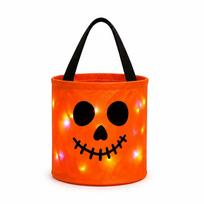 LED Lights Halloween Pumpkin Candy Bags Gift Bags Suitable For Trick Or Treating Parties Buckets Holiday Event Decorations Other red