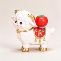 Resin Chinese Feng Shui Lucky Goat Statue With Golden Details Wealth Symbol Design For Home Office Desktop Decor New Year Gift A40