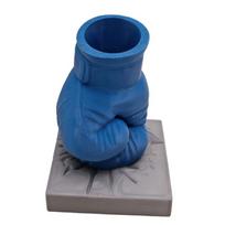 Boxing Glove Shape Pen Cup 3D Printed Desk Organiser Storage Container with Square Base for Office Desktop Organization mėlyna