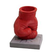 Boxing Glove Shape Pen Cup 3D Printed Desk Organiser Storage Container with Square Base for Office Desktop Organization raudona