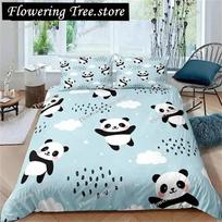 Black And White Panda Duvet Cover Boys Girls Cute Giant Panda Duvet Cover Set Kids Cartoon Animal Pattern Comforter Cover Decor0 70x133cm 2pcs
