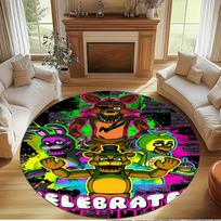 Five Nights at Freddy's Print Round Rug, Washable Floor Carpet, For Entryway Dorm Laundry Room Office Study, Home Decor Birthday Christmas Gift 80cmx80cm black