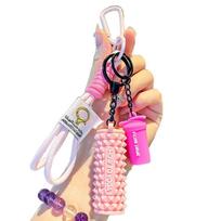 Water Cups Simulation Dumbbells Keyring Dopamine Fitness Series Pendant  Friends Style 2 Pink beige