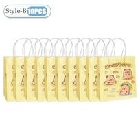 10/20/40PCS Capybara Paper Bag with Handles Festival Party Cookie Candy Packaging Box Children's Day Gift Bag Cute Paper Handbag As shown beige