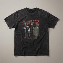 Gorillaz Band Washed T-Shirt Vintage Graphic Tee 4XL gray