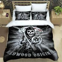 Sons of Anarchy Retro Bedding Set Duvet Cover Full Queen King Size Pillowcase Bed Printed Bed Set Aldult Kid Bedroom Single Twin 70x133cm 2pcs black