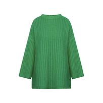Ultra-Thick Warm Mohair Oversized Pullover Sweater for Women Medium blue