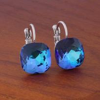 Women's Colorful Square Earrings One Size blue