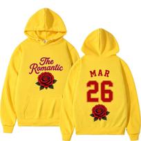 Bruno Mars The Romantic Tour 2026 Print Hoodie Man Woman Harajuku Sweatshirts Long Sleeves Loose Casual Aesthetic Trend Pullover M geltona