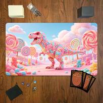 Cute and Pink Candy Dinosaur Gaming Mouse Pad Playmat 24 X14  MTG TCG Office Desk Mat for Work Game PC Laptop Carpet MousePad 900x400x3mm